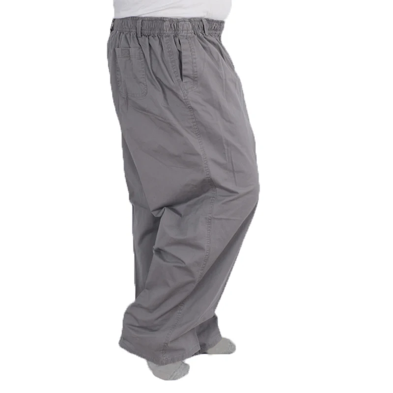 MFERLIER летние Штаны мужские 5XL 6XL 7XL 8XL 9XL 10XL 11XL 12XL 13XL обхват талии 150 см Большие размеры свободные 5 видов цветов брюки для мужчин - Цвет: Серый