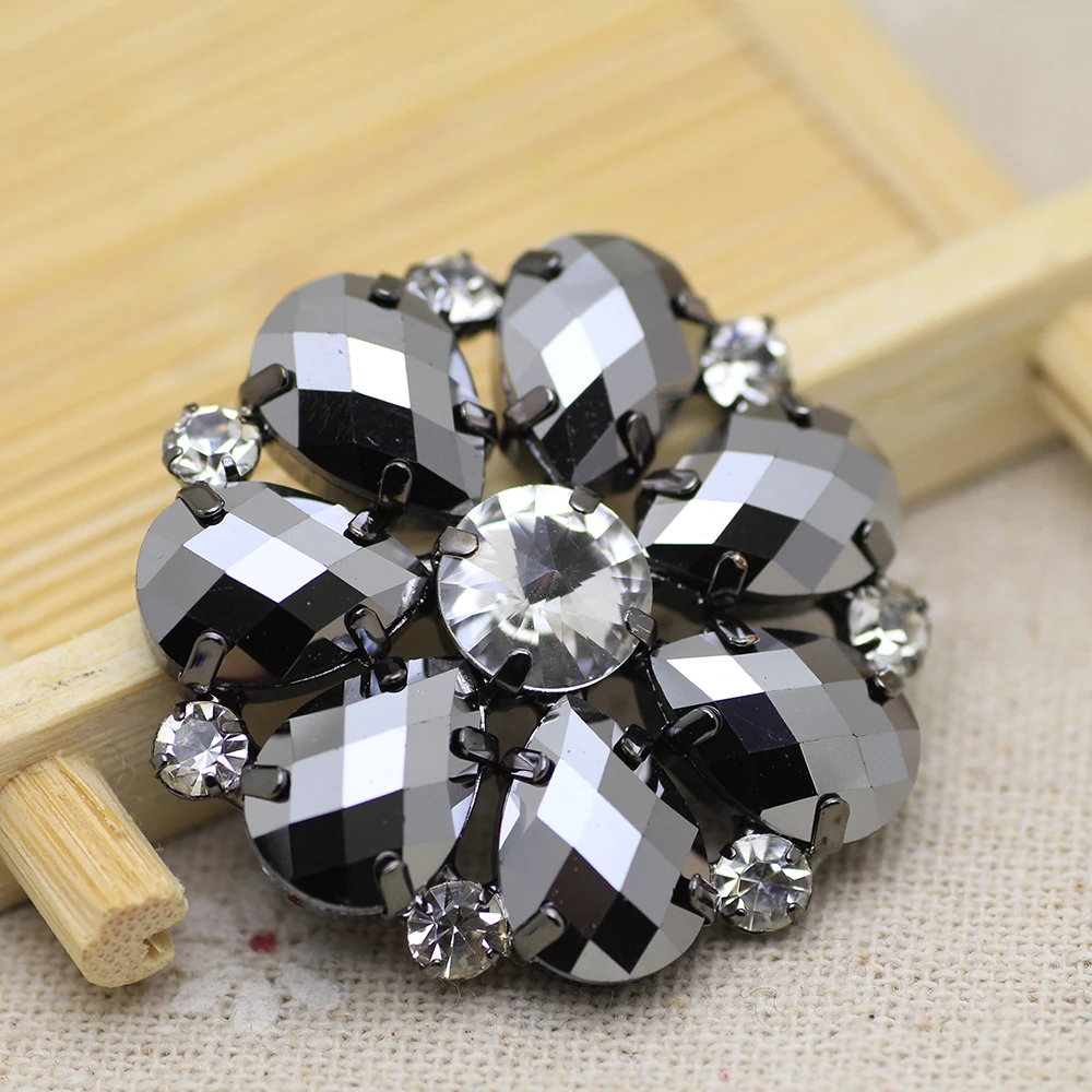 Красочные кристалл AB пришить горный хрусталь круглые стразы в форме цветка