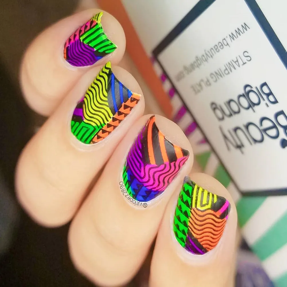 BeautyBigBang 6*12 см штамповки ногтей пластины Хэллоуин тема ободок с хэллоуинской тематикой шаблоны для ногтей трафарет маникюр Дизайн ногтей XL-027