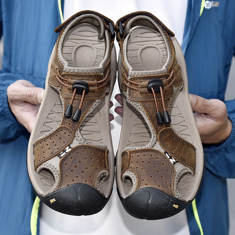 BomKinta New Style Men Sandals Comfortable Beach Shoes Anti-Slippery Summer Handmade Wading Fast Free Shippng | Обувь