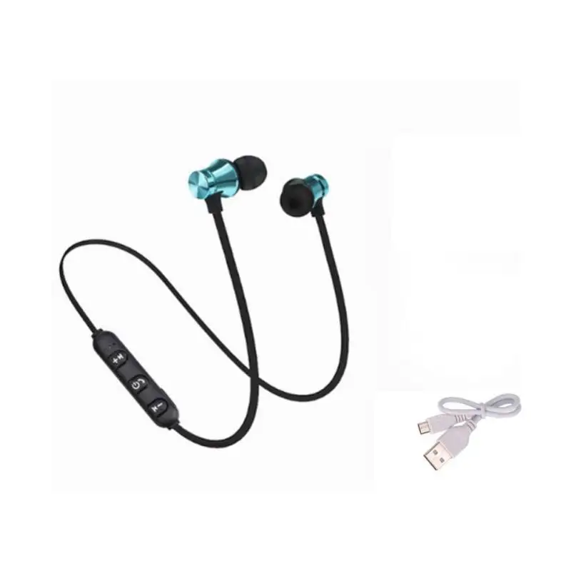 Синий Магнитные музыкальные bluetooth-наушники Спортивные Беспроводные Bluetooth 4,2 гарнитура для iPhone 8X7 Xiaomi 9/8 SamSung S10/S9/S8 - Цвет: Синий