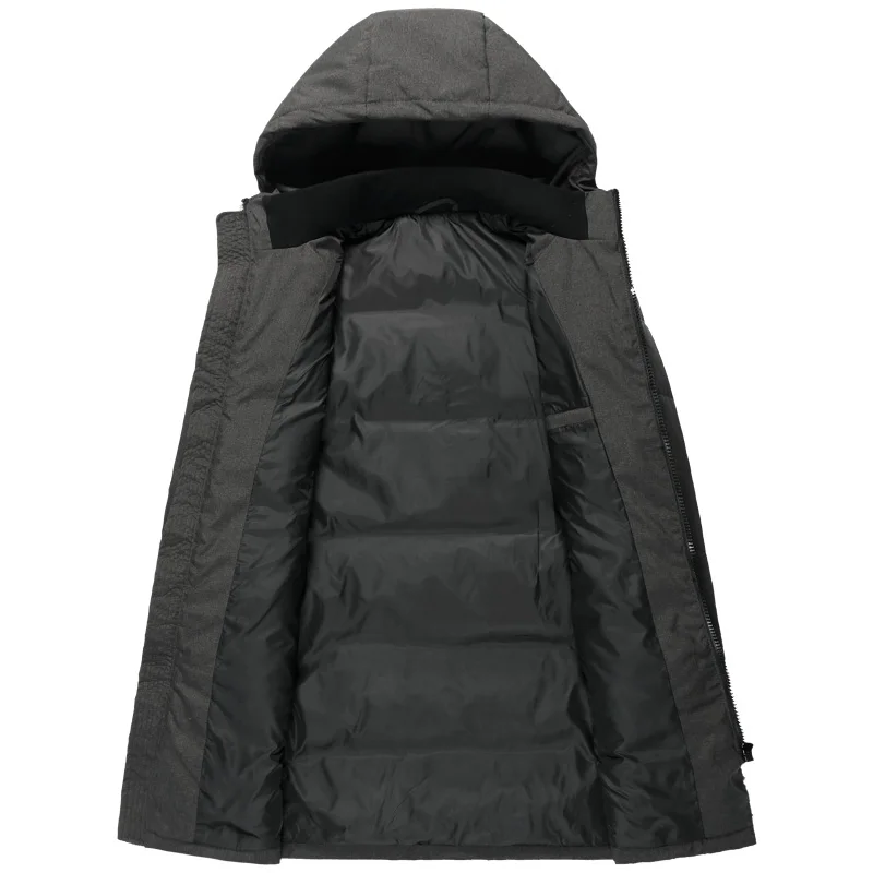 Мужской пуховик на 90% белом утином пуху теплая Повседневная куртка для русской