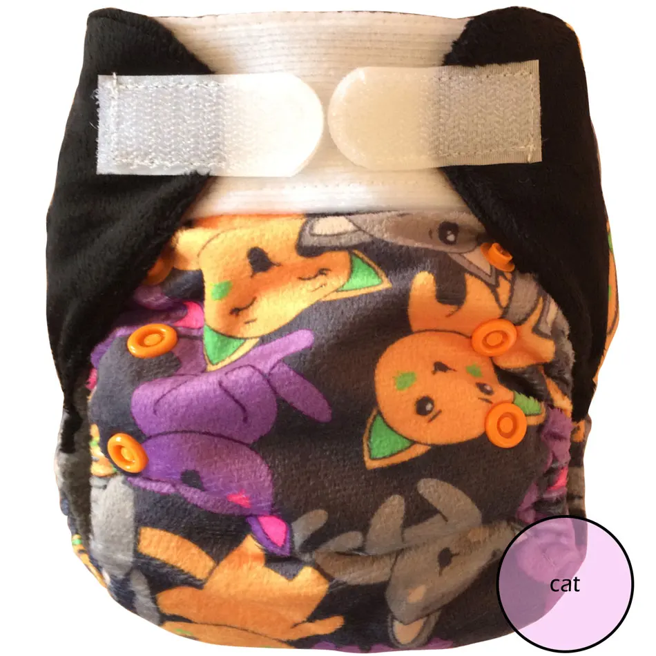 cat Miababy(3 шт./лот) NB& S карман и AIO ткань пеленки с вставка из пеньки, подходит 0-6 месяцев ребенок или 6-19lbs ребенок - Цвет: cat