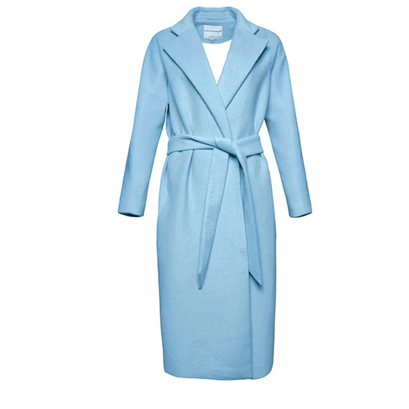 Новое модное Полушерстяное пальто Для женщин с длинным рукавом отложной