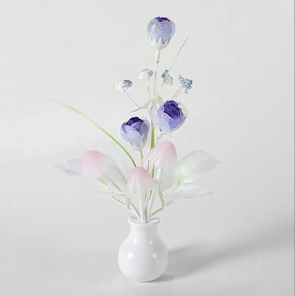Blue Flower Светодиодный светильник в виде гриба тюльпана, светильник с датчиком, ночник, украшение дома, романтическая детская спальня, фойе - Испускаемый цвет: Blue Flower
