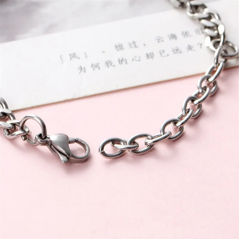 Персонализированные модные браслеты для влюбленных цепочка из нержавеющей