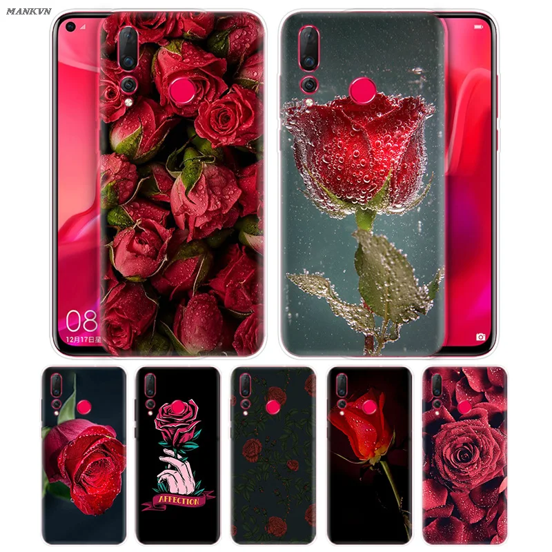 Мягкий чехол из ТПУ с принтом красной розы для huawei Honor 10i 8S 8A 8C 8X10 9 Y9 Y7 Y6 Y5 Play Lite силиконовый чехол Fundas