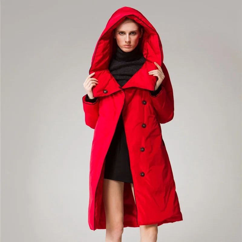 TopFurMall) осенне-зимние женские пуховые парки пальто с капюшоном 80% утиный пух модная верхняя одежда пальто 3XL 4XL 80588