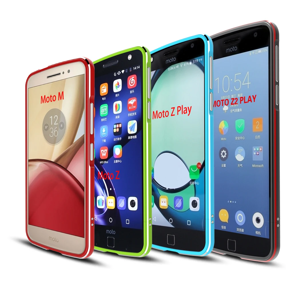 Чехол бампер для Motorola Moto Z2 Play алюминиевая металлическая рамка чехол Z