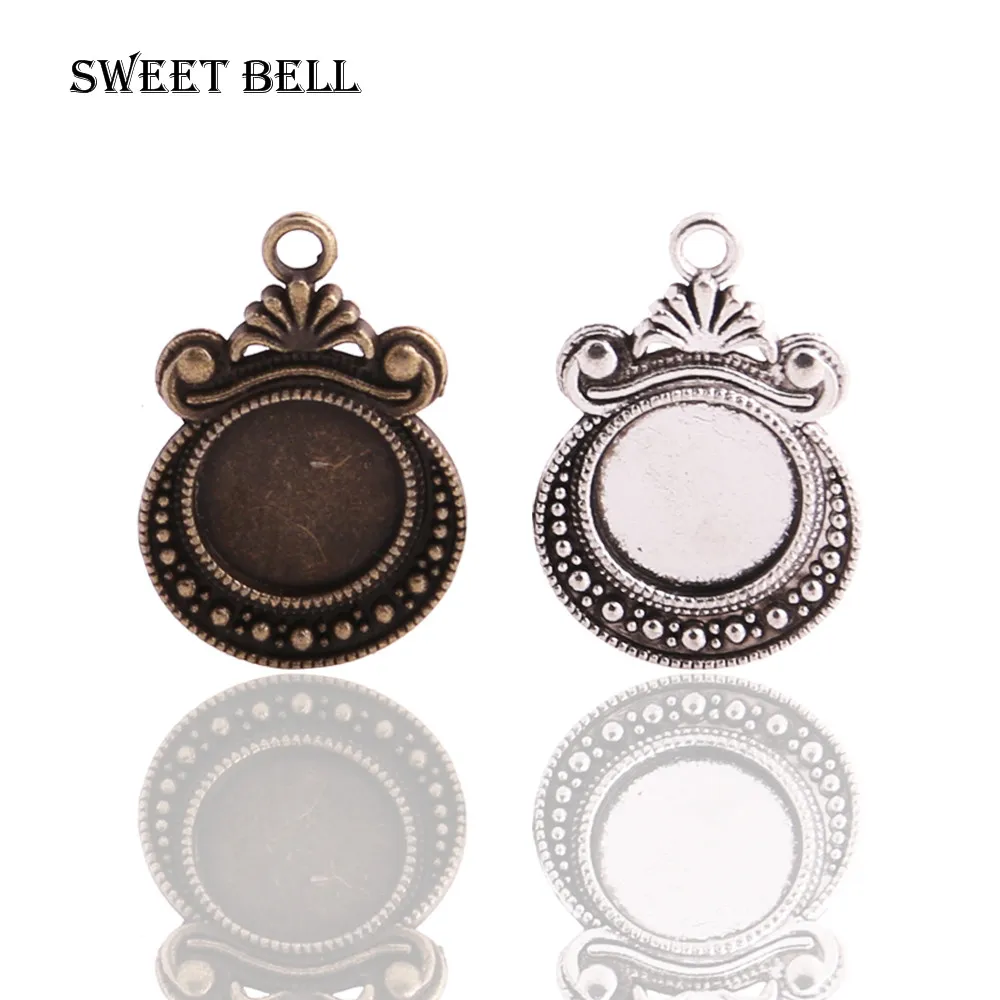 SWEET BELL 30 шт./лот ожерелье в стиле ретро с подвеской кабошон основа камеи рамка без