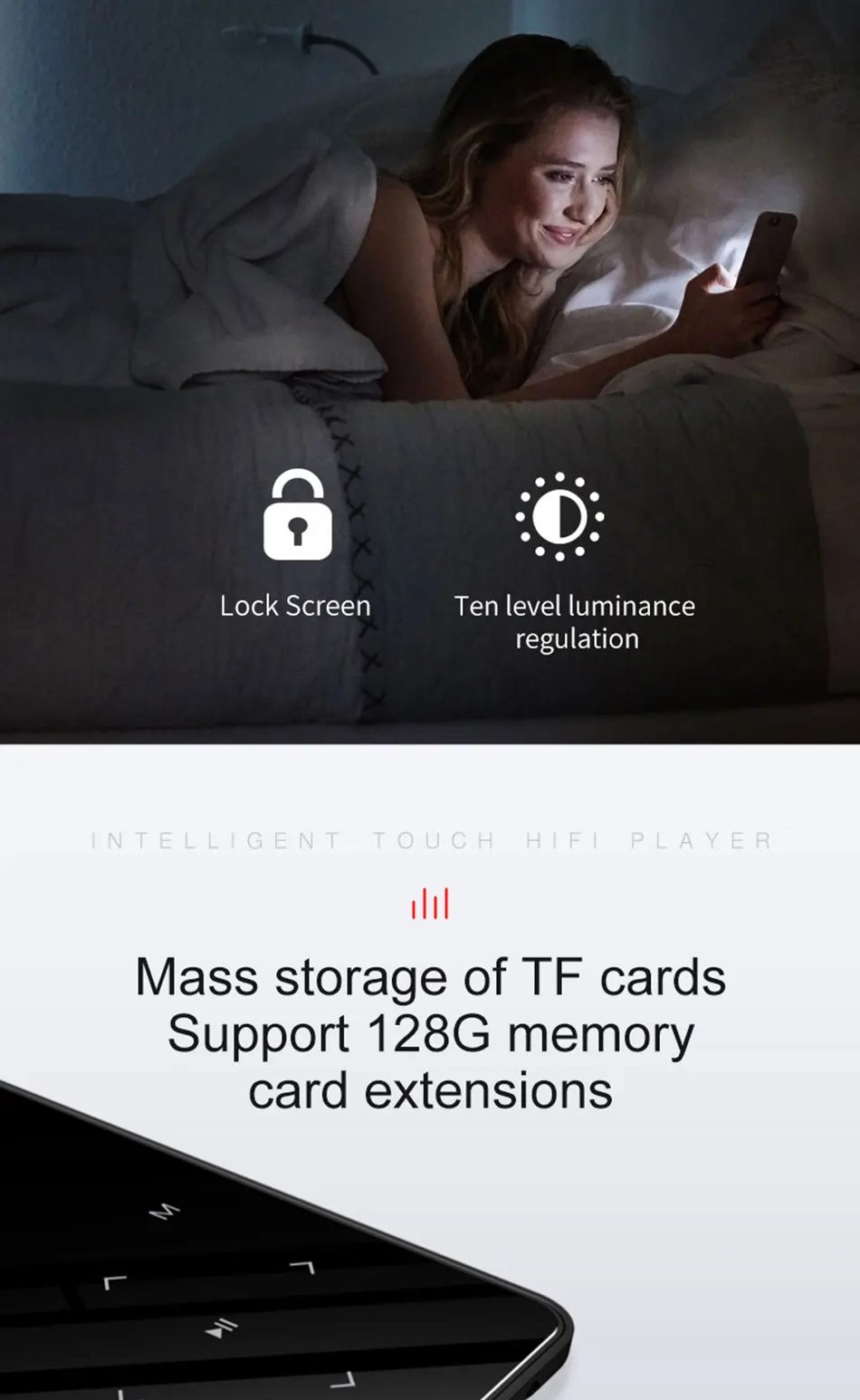 Bluetooth 4,2 сенсорный экран MP3-плеер встроенный 16G HIFI Lossess портативный тонкий mp3-плеер с радио и громким динамиком для ходьбы