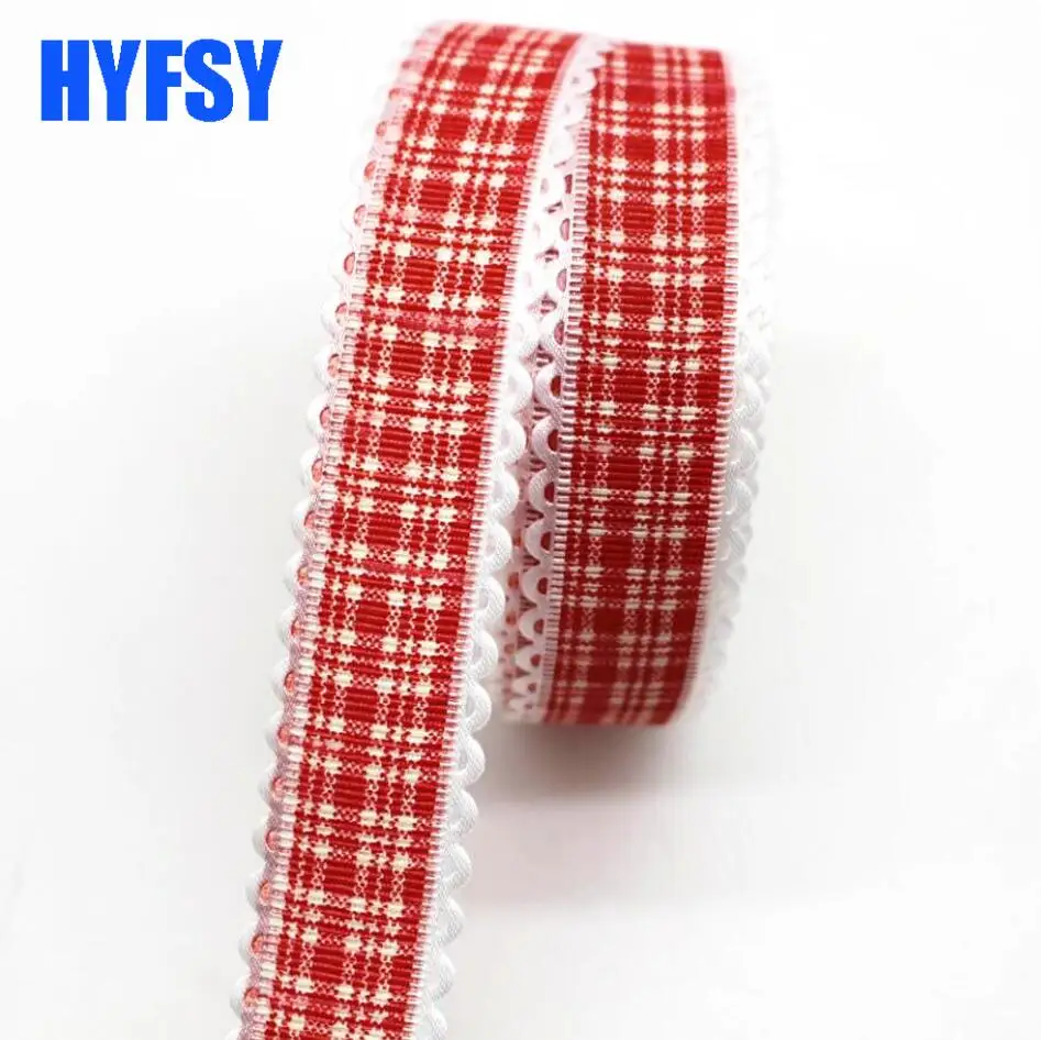 Новинка 1 '25 мм проверенная кружевная лента 20 ярдов/сумка DIY ручной работы Материал Подарочная упаковка головной убор швейная ткань полиэстер смешанный плед - Цвет: 1