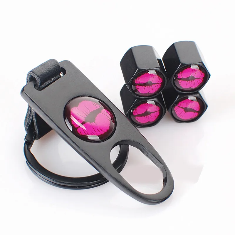 Колпачки для клапанов автомобильных шин 4 шт. кожаная пряжка ключей колец Mercedes BMW