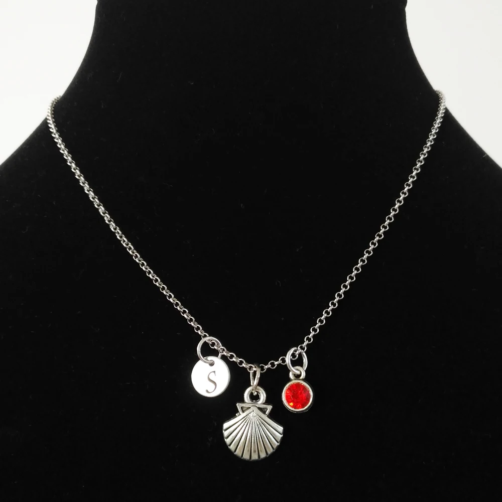 Boho Sea Shell Choker Necklace Customized Initials&ampBirthstone Women Jewellery Simple Neckless For Girls Party | Украшения и