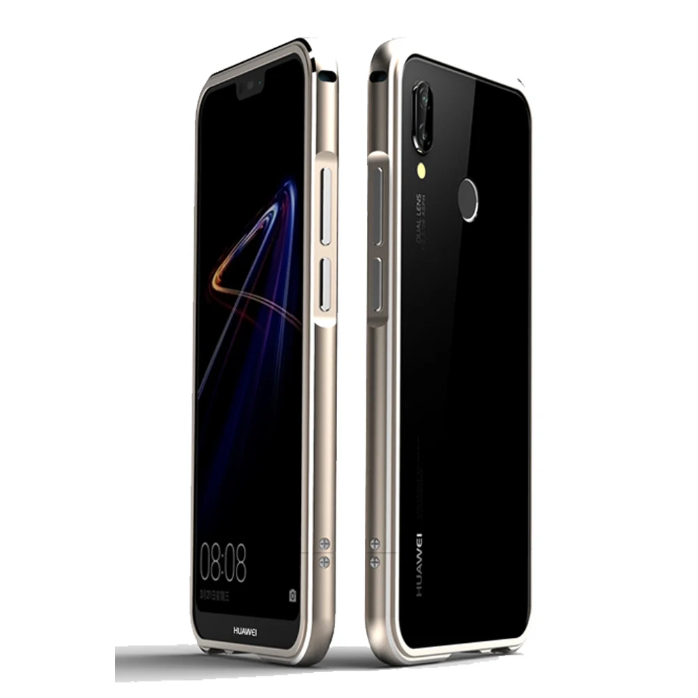 Huawei P20 Lite чехол huawei P20 Lite бампер чехол Роскошный Алюминиевый сплав защитный чехол для huawei P20 Lite Nova 3e металлическая рамка - Цвет: Золотой