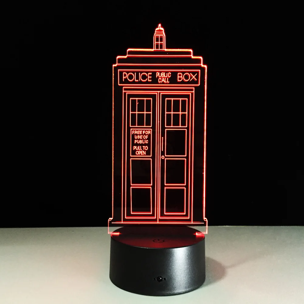 

Police Box 3D Night Light LED Desk Light Multi-colored Police Box 3D Lamp Home Decor For Britisher Friend Childhood Memory Gift