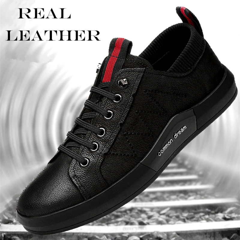 Мужские повседневные туфли кожаные дышащие с дырками роскошные брендовые на