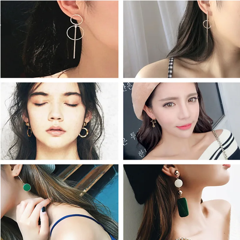 Простой в Корейском стиле длинные Стиль Tassel Pendant Размеры круглые серьги для