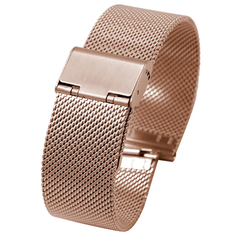 Stainless Steel Wristwatch Band Mesh Straps 12-26mm Quick Release Watchband Milanese Strap Fashion Comfortable Bands Rose Gold