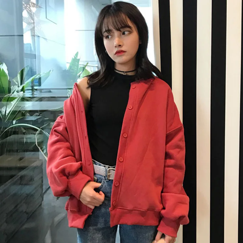 Новые модные женские осенние кардиганы Harajuku свободные с длинными рукавами