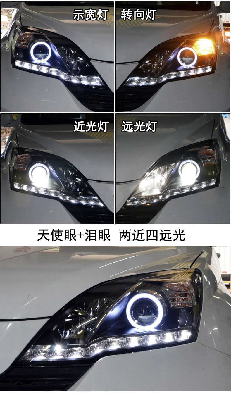 Автомобильный Стайлинг фара сборка для Honda CRV 2007-2011 для Светодиодный светодиодный Ангел глаз DRL Q5 Биксеноновые линзы h7 Ксеноновые передние фары