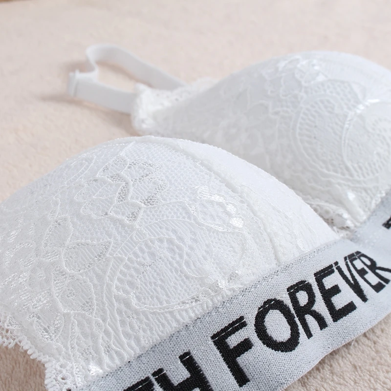 Женский кружевной бюстгальтер с пуш апом и цветочным принтом комплект нижнего