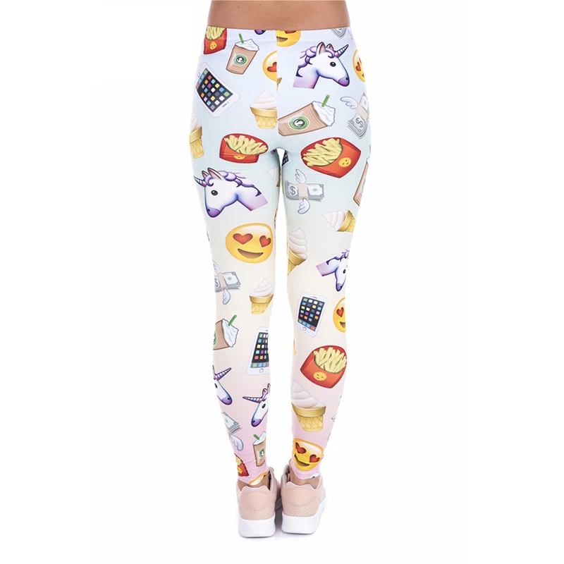 Женские леггинсы для фитнеса FCCEXIO брендовые облегающие с 3D принтом единорога и