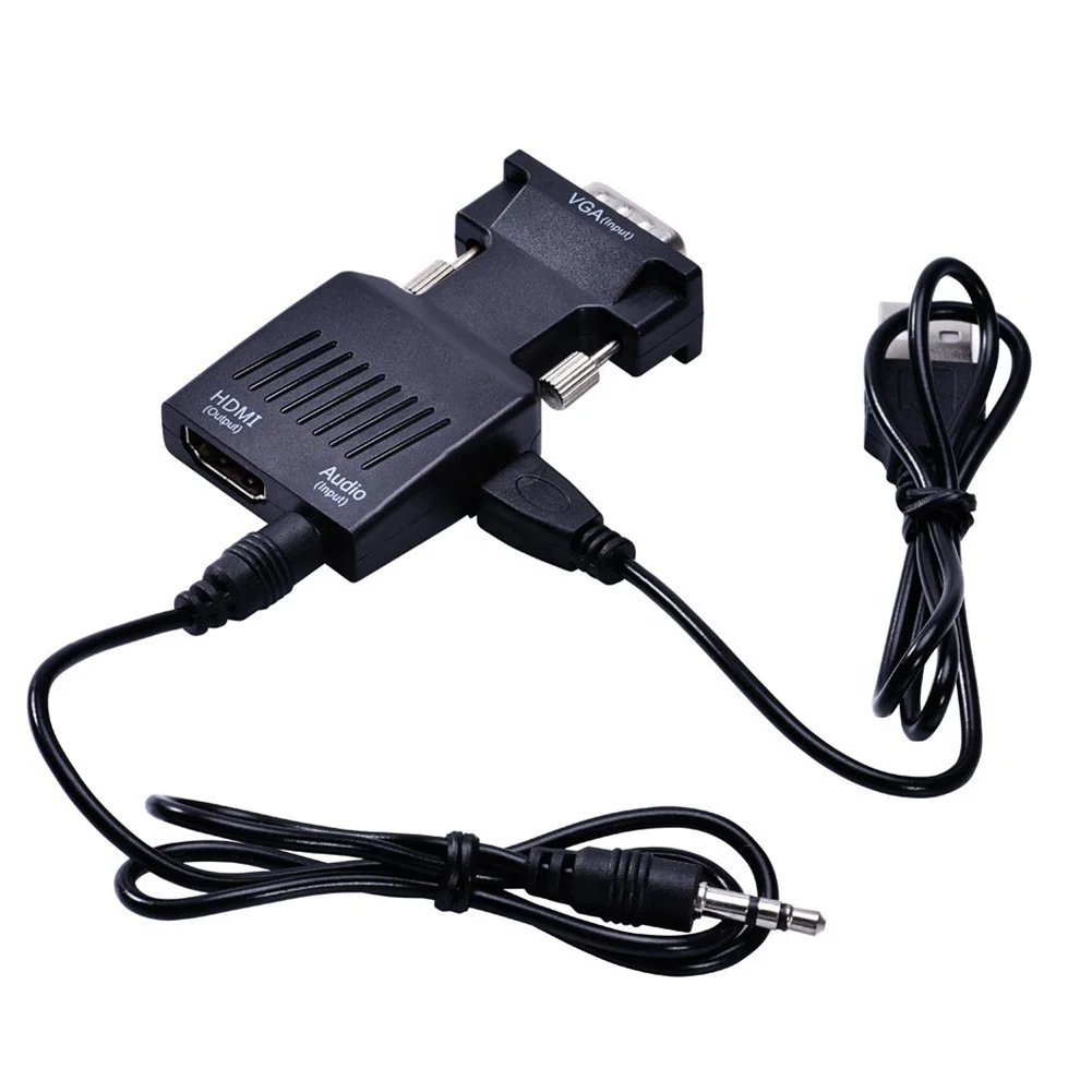 Новый горячий VGA к HDMI папа женскому видео кабель конвертер адаптер с аудио HD 1080P