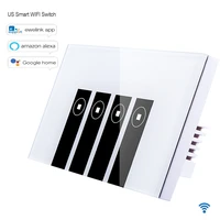 ewelink app wifi remote control switch 1 23 4 gang touch wall light switch tempered glass panel work with alexa google home