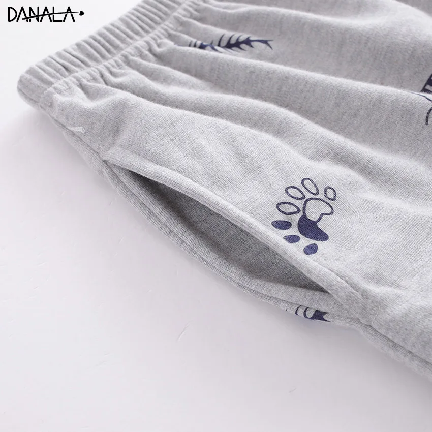 DANALA, хлопковые повседневные женские пижамы, комплекты с шортами, летние, с коротким рукавом, комплекты одежды для сна, женские домашние костюмы, одежда для сна, футболка и штаны