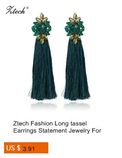 Ztech New Fashion Z Luxury Brand Rhinestones Water Drop Crystal Geometric Gem Designer Vintage Earrings For Women Free Shipping