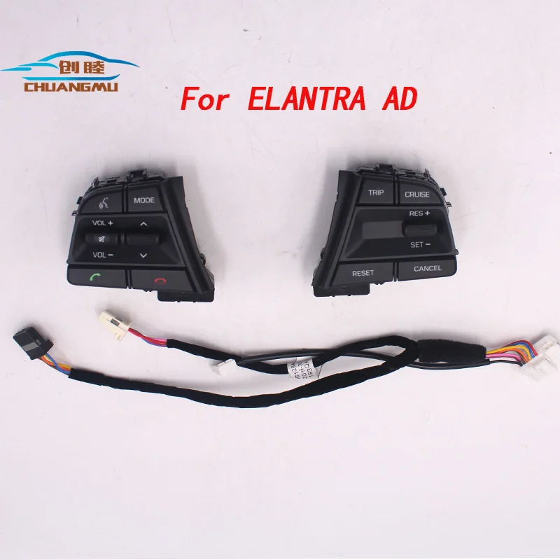 CHUANGMU для hyundai Elantra AD Автомобильный Bluetooth телефон круиз контроль руль кнопки Pad переключатель черный - Цвет: Армейский зеленый
