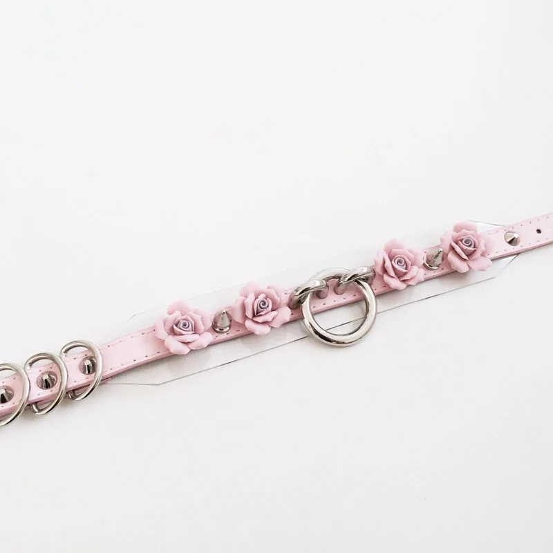 Колье-чокер ручной работы из прозрачной кожи с шипами | Украшения и аксессуары