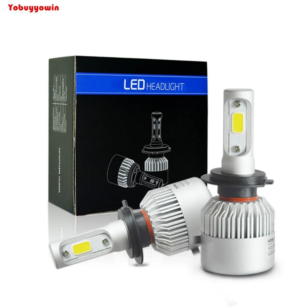 

H7 LED headlight bulbs COB chips Light Conversion Kit High Beam 72W 8000LM 6500K white Auto Headlamp Daytime Running Lights