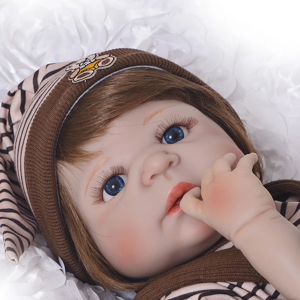 Реалистичные 23 дюймовые куклы Reborn Baby boy полностью силиконовые виниловые для тела
