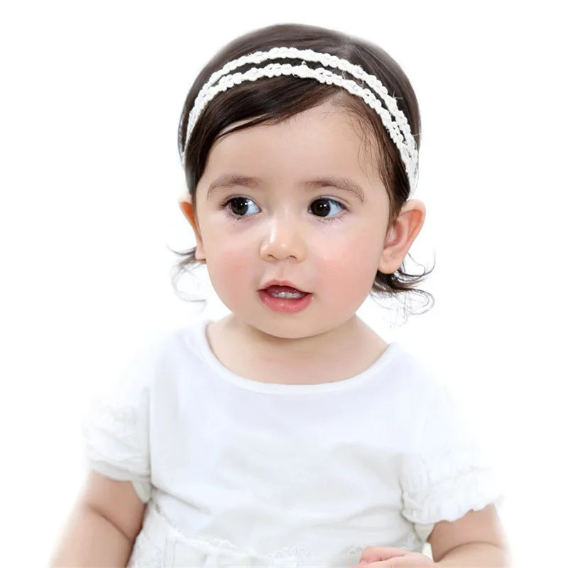 Baby Girls Fashion New Hairhoop Crown Princess Pearl Lace Hairband Newborn Flower Pattern Lovely Hair accessories Hot Sale | Мать и