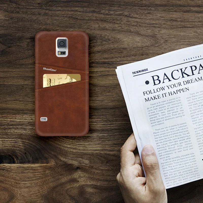 Из искусственной кожи чехол для Samsung Galaxy S5 Чехол телефона Mini активная карточка и