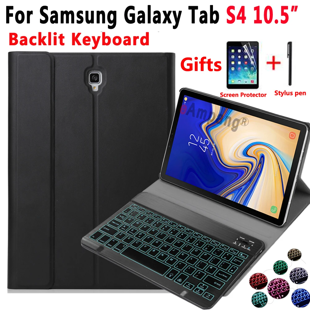 Чехол для клавиатуры с подсветкой Samsung Galaxy Tab S4 10 5 2018 SM T830 T835 тонкий кожаный чехол