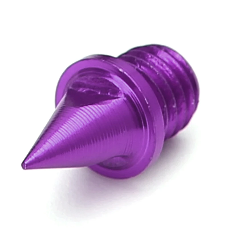 purple 10 шт. обувь Шипы разного цвета DIY шпильки сменная коническая деталь кроссовки спортивные беговые отвертки 8 мм - Цвет: purple