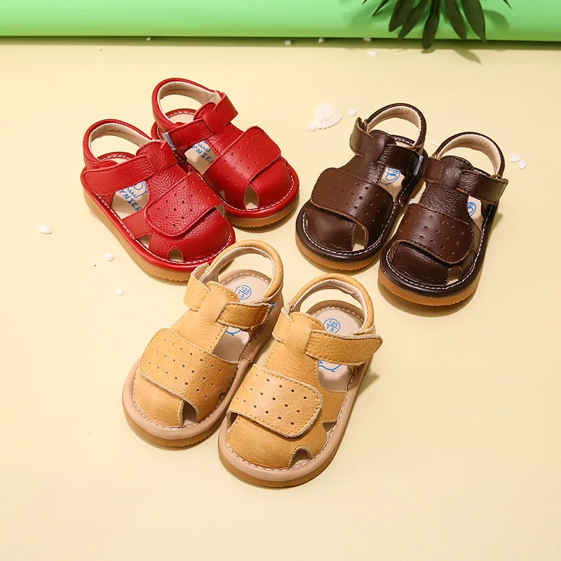 Детская обувь с мягкой подошвой для мальчиков и малышей 1 3 4 лет Летние кожаные