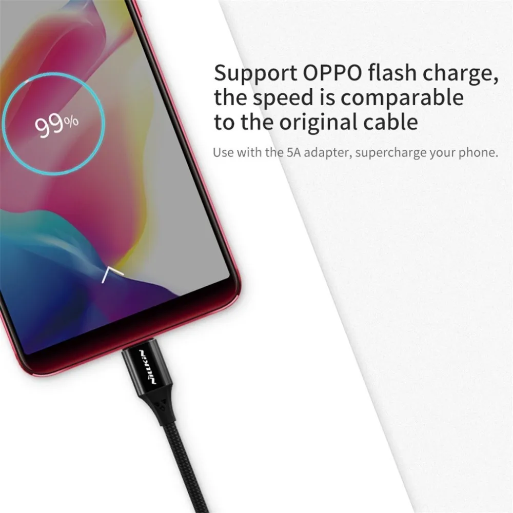 NILLKIN usb type C кабель 5a/40 Вт нейлон для huawei oppo для samsung S10 S10e S10 Plus Быстрая зарядка для Xiaomi mi 8 mi 9