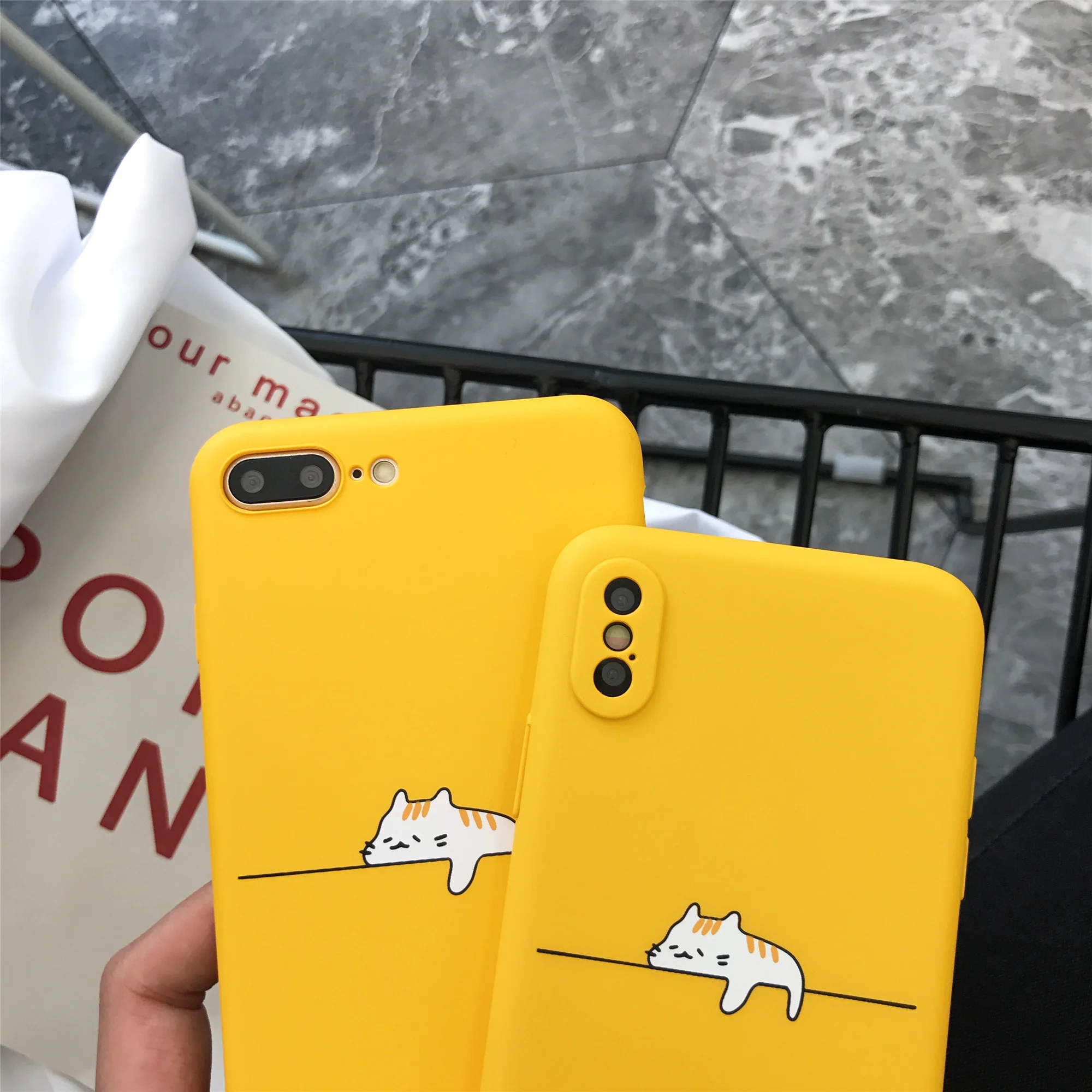 Чехол для телефона Coque Funda чехол iPhone 6 6s 7 8 X Plus Жесткий ПК XS MAX XR Желтый ленивого