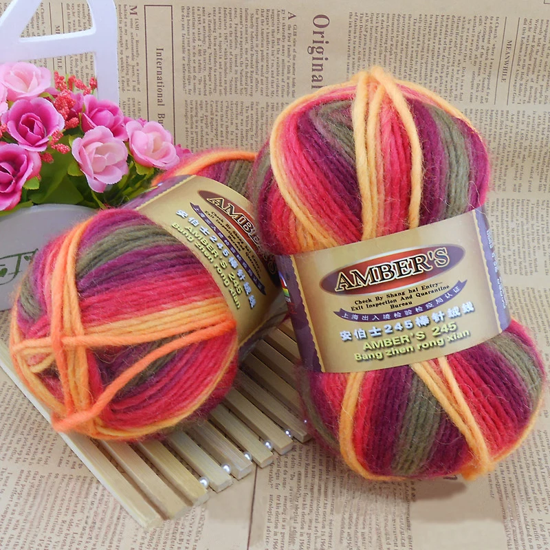 Оптовая продажа 500 г/лот шерстяной свитер с космической краской трикотаж ручная