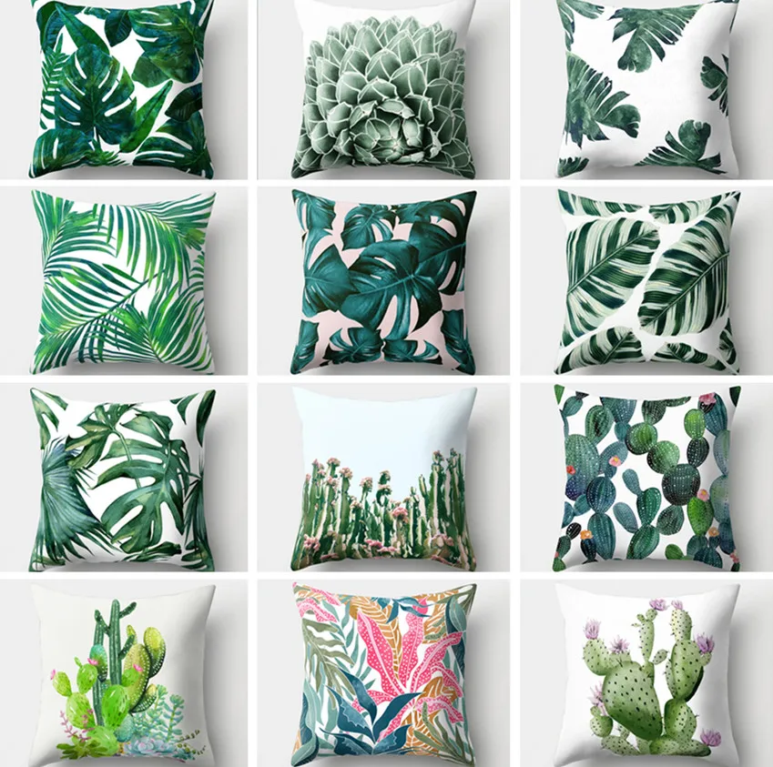 Тропические листья наволочка домашний декор бархатное покрытие для подушки