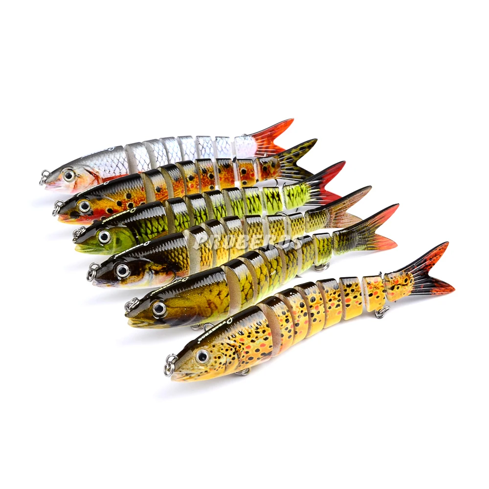 6 шт./лот 8 секций рыболовные приманки 0 75 унц. 19 г/13 28 см 5 23 &quotSwimbait # крюк снасти