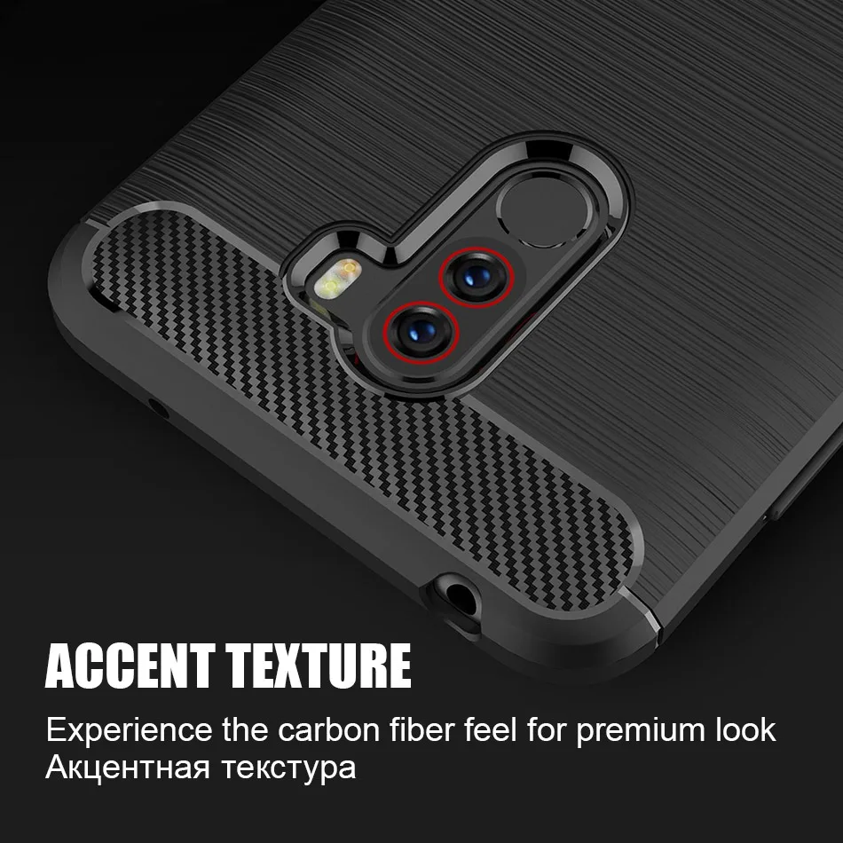 Для силиконовый мягкий чехол из ТПУ с принтом &quotXiaomi Pocophone F1 углеродного волокна