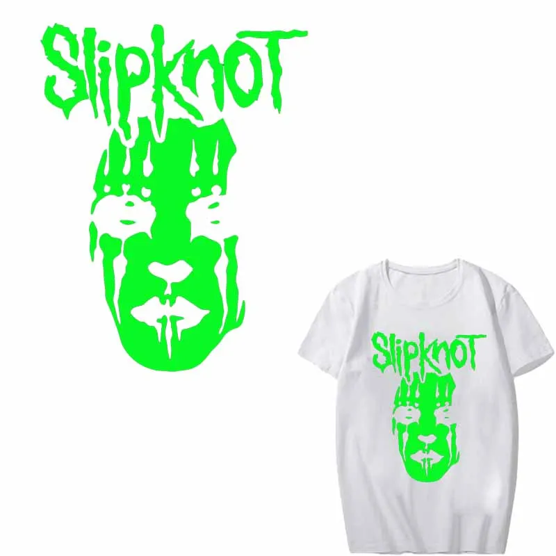 Светится в темноте светящаяся лента Slipknot патчи для утюга с переводным черепом