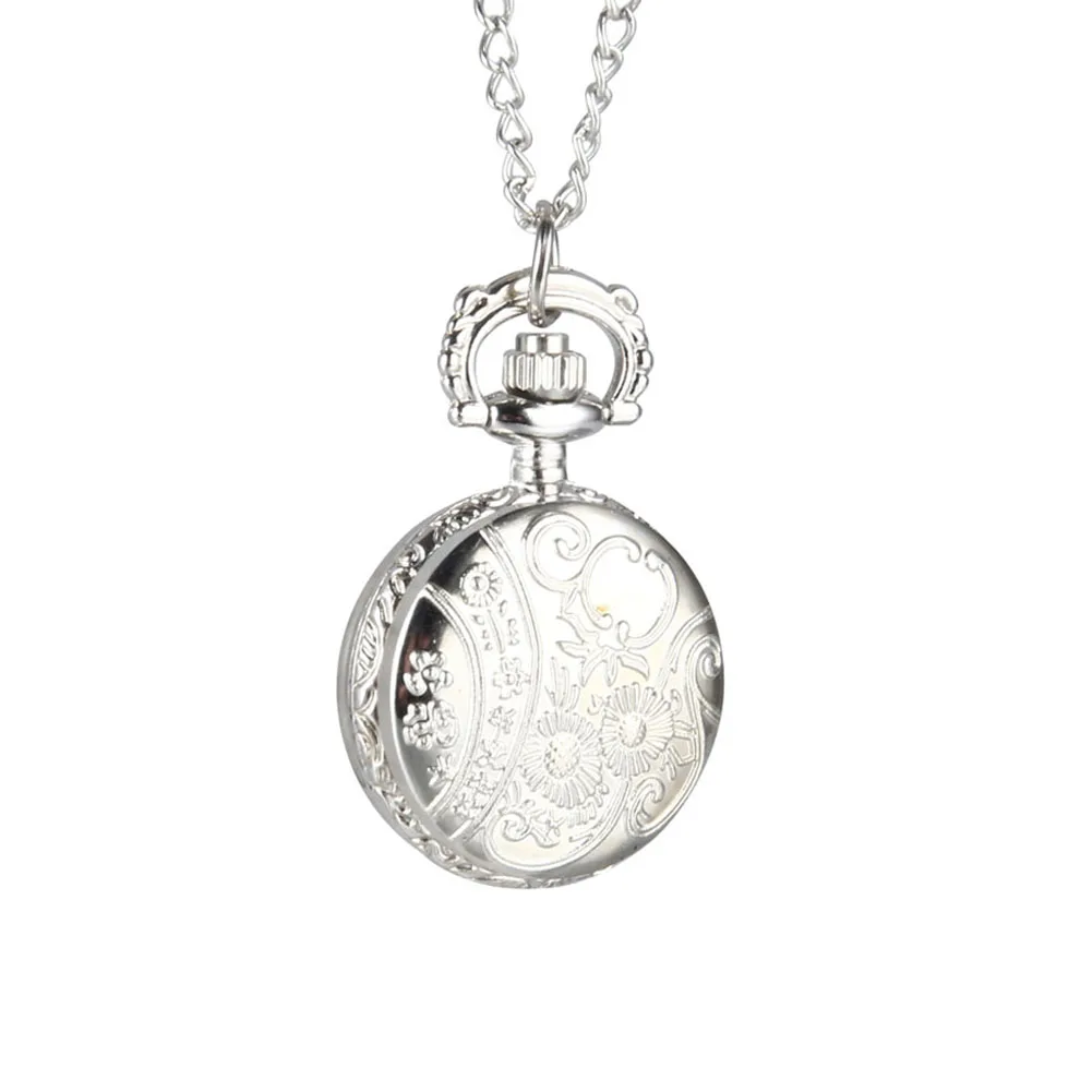 

Hot Quartz Pocket Watch Alloy Chain Hollow Out Flower Flip Cover Vintage Pendant Watches for Women MSK66