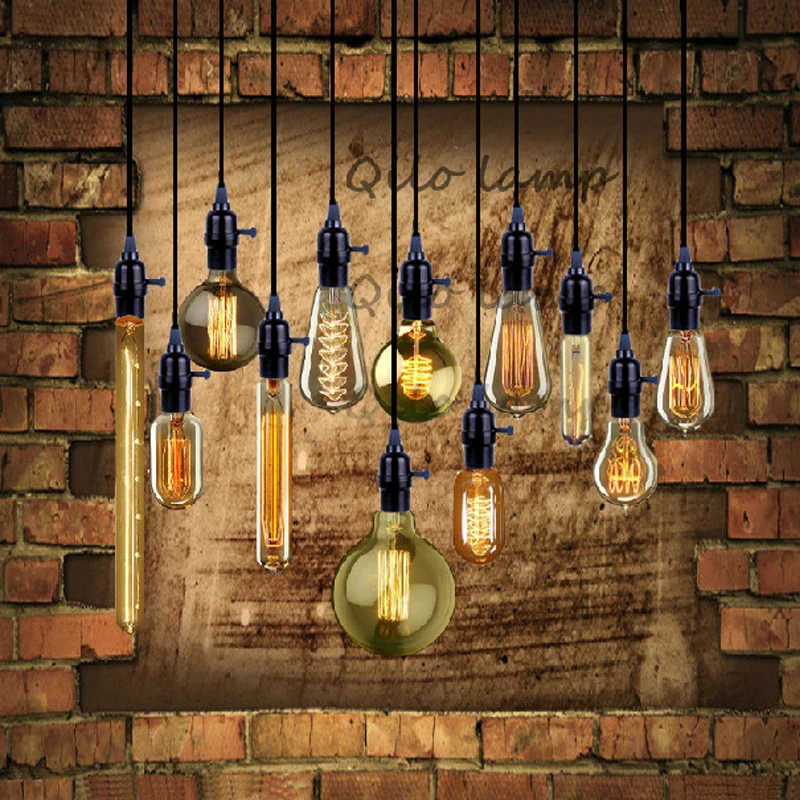 Винтаж Лампочки Эдисона Вольфрама провод источника света Подвесные Светильники
