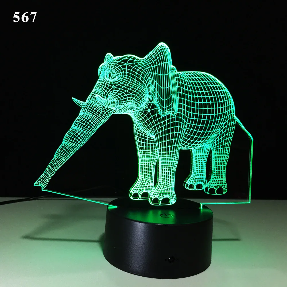 Popular style 3D small elephant figure led lamp seven color usb plug electricity creative gift to send friends wholesale Y74 | Игрушки и